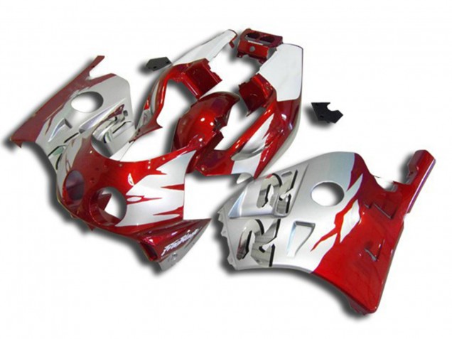 1990-1998 Silber Rot & Weiß Honda CBR250RR Motorrad Verkleidungen 1990-1998 Silber Rot & Weiß Honda CBR250RR Motorrad Verkleidungen
