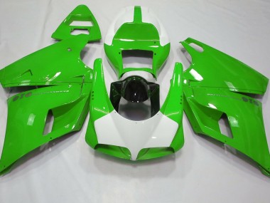 1993-2005 Glänzend Grün & Weiß Ducati 996 748 916 998 Motorrad Verkleidungen