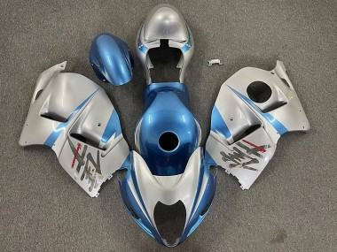 1997-2007 Glänzend Hellblau & Silber Suzuki GSXR 1300 Motorrad Verkleidungen