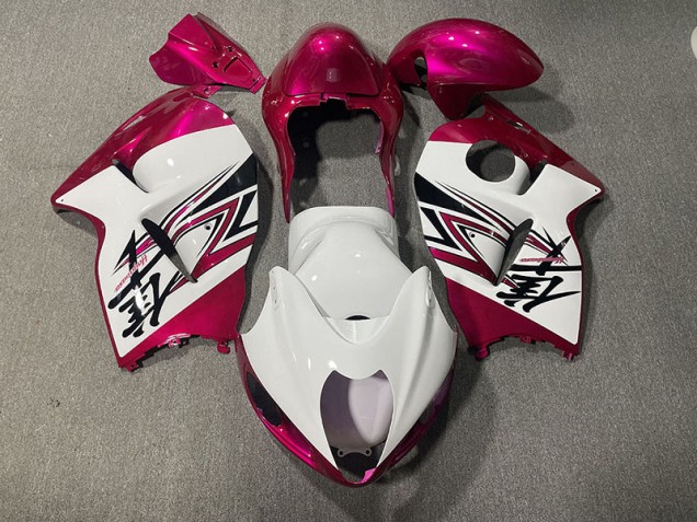 1997-2007 Glänzend Weiß & Pink Suzuki GSXR 1300 Motorrad Verkleidungen 1997-2007 Glänzend Weiß & Pink Suzuki GSXR 1300 Motorrad Verkleidungen
