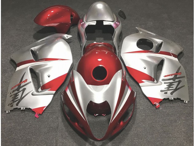 1997-2007 Rot Glänzend & Silber Suzuki GSXR 1300 Motorrad Verkleidungen 1997-2007 Rot Glänzend & Silber Suzuki GSXR 1300 Motorrad Verkleidungen
