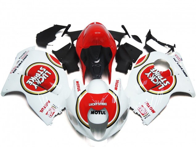 1997-2007 Rot Lucky Strike Stil Suzuki GSXR 1300 Motorrad Verkleidungen 1997-2007 Rot Lucky Strike Stil Suzuki GSXR 1300 Motorrad Verkleidungen