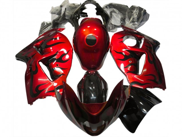 1997-2007 Rot & Schwarz Flamme Suzuki GSXR 1300 Motorrad Verkleidungen 1997-2007 Rot & Schwarz Flamme Suzuki GSXR 1300 Motorrad Verkleidungen
