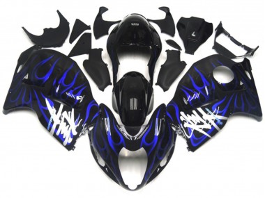 1997-2007 Schwarz Mit Tiefes Blau Flamme Suzuki GSXR 1300 Motorrad Verkleidungen