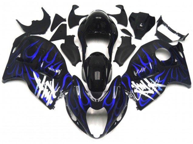 1997-2007 Schwarz Mit Tiefes Blau Flamme Suzuki GSXR 1300 Motorrad Verkleidungen