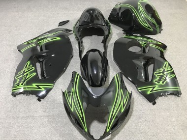 1997-2007 Schwarzer & Grüner Blitz Suzuki GSXR 1300 Motorrad Verkleidungen