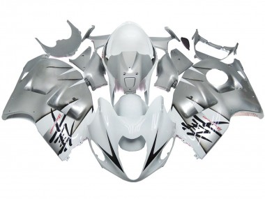 1997-2007 Silber & Glänzend Weiß OEM Stil Suzuki GSXR 1300 Motorrad Verkleidungen