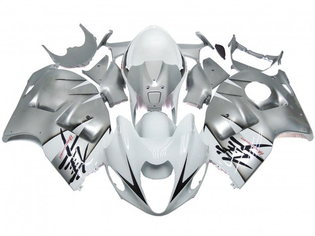 1997-2007 Silber & Glänzend Weiß OEM Stil Suzuki GSXR 1300 Motorrad Verkleidungen