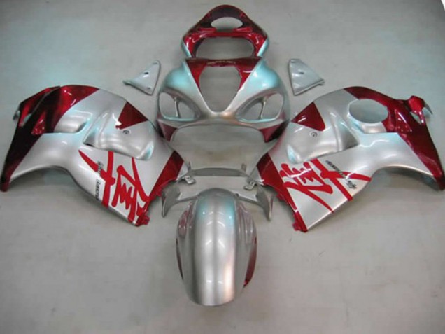 1997-2007 Silber & Rot Suzuki GSXR 1300 Motorrad Verkleidungen 1997-2007 Silber & Rot Suzuki GSXR 1300 Motorrad Verkleidungen