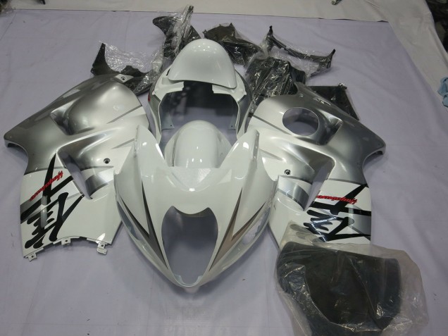 1997-2007 Silber Weiß Suzuki GSXR 1300 Motorrad Verkleidungen 1997-2007 Silber Weiß Suzuki GSXR 1300 Motorrad Verkleidungen