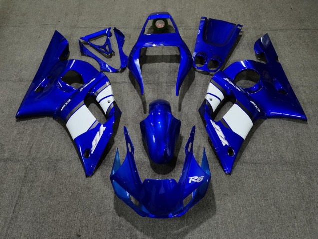 1998-2002 Blauweißes Design Yamaha R6 Motorrad Verkleidungen