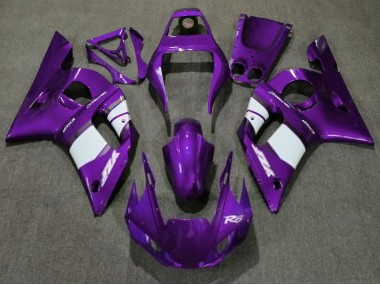 1998-2002 Dunkelviolett & Weiß Yamaha R6 Motorrad Verkleidungen