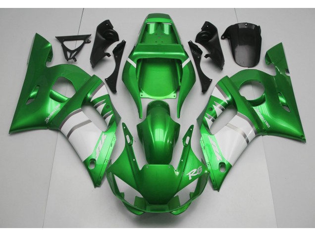 1998-2002 Grün-Weiß Yamaha R6 Motorrad Verkleidungen
