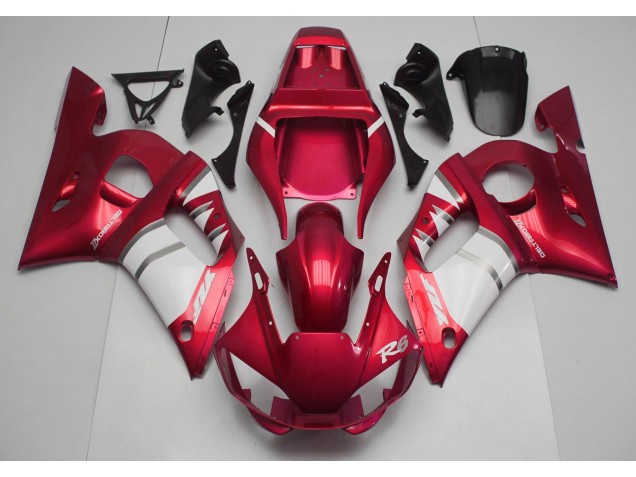 1998-2002 Rot & Weiß Yamaha R6 Motorrad Verkleidungen 1998-2002 Rot & Weiß Yamaha R6 Motorrad Verkleidungen