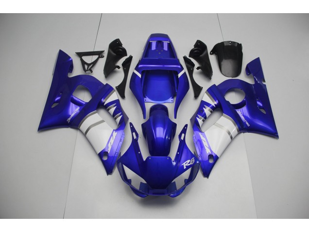 1998-2002 Silber Weiß & Blau Yamaha R6 Motorrad Verkleidungen