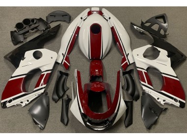 1998-2007 Glänzend Weiß & Tiefrot Yamaha YZF600 Motorrad Verkleidungen
