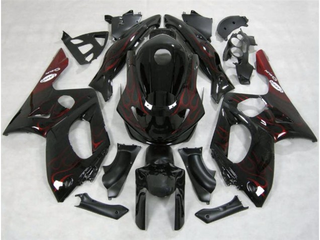 1998-2007 Rot Flamme Yamaha YZF600 Motorrad Verkleidungen