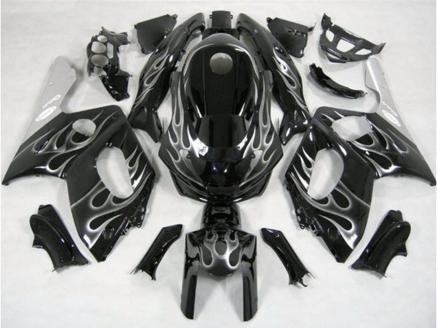 1998-2007 Schwarz & Silber Flamme Yamaha YZF600 Motorrad Verkleidungen