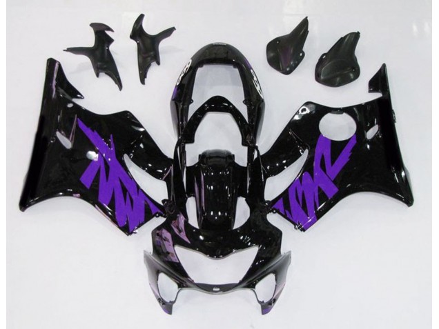 1999-2000 Schwarz Glänzend & Lila Honda CBR600 F4 Motorrad Verkleidungen 1999-2000 Schwarz Glänzend & Lila Honda CBR600 F4 Motorrad Verkleidungen