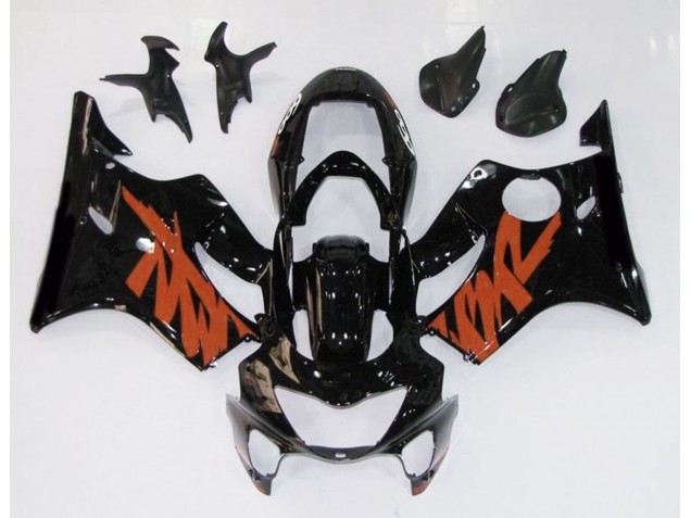 1999-2000 Schwarz Glänzend & Orange Honda CBR600 F4 Motorrad Verkleidungen 1999-2000 Schwarz Glänzend & Orange Honda CBR600 F4 Motorrad Verkleidungen