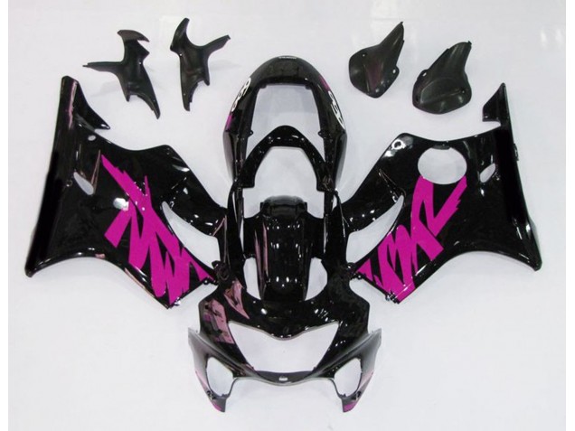 1999-2000 Schwarz Glänzend & Pink Honda CBR600 F4 Motorrad Verkleidungen 1999-2000 Schwarz Glänzend & Pink Honda CBR600 F4 Motorrad Verkleidungen