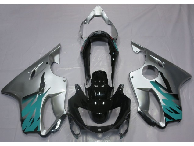 1999-2000 Silber Glänzend & Blaugrün Honda CBR600 F4 Motorrad Verkleidungen 1999-2000 Silber Glänzend & Blaugrün Honda CBR600 F4 Motorrad Verkleidungen