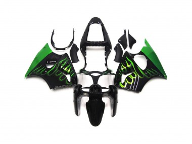 2000-2002 Grün Glänzend Flame Uni Kawasaki ZX6R Motorrad Verkleidungen
