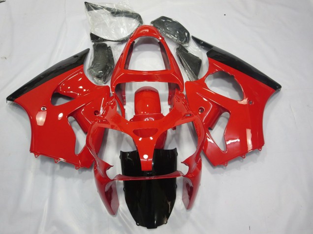 2000-2002 Rot & Schwarz Kawasaki ZX6R Motorrad Verkleidungen