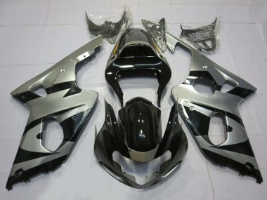 2000-2002 Silber & Schwarz OEM Stil Suzuki GSXR 1000 Motorrad Verkleidungen