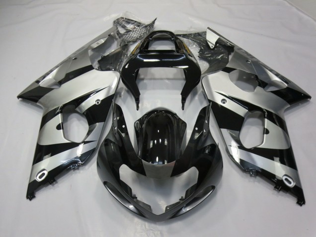 2000-2002 Silber & Schwarz Suzuki GSXR 1000 Motorrad Verkleidungen 2000-2002 Silber & Schwarz Suzuki GSXR 1000 Motorrad Verkleidungen