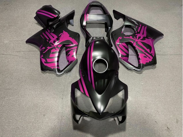 2001-2003 Matt Schwarzer & Rosa Totenkopf Honda CBR600 F4i Motorrad Verkleidungen