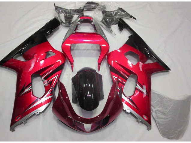 2001-2003 Rot & Silber Suzuki GSXR 600-750 Motorrad Verkleidungen