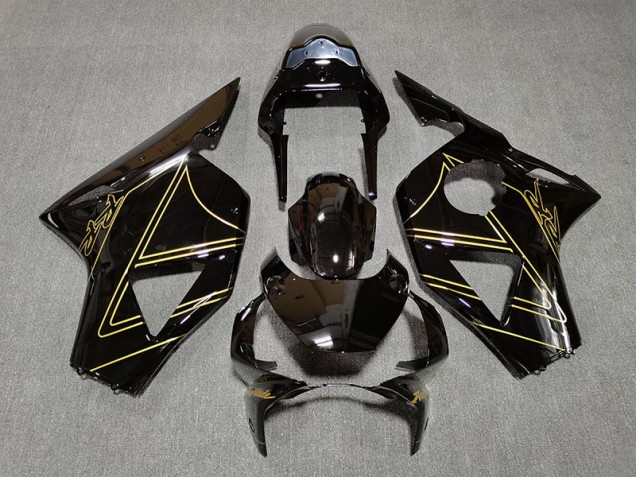 2002-2003 Schwarz Glänzend & Gold Honda CBR954RR Motorrad Verkleidungen