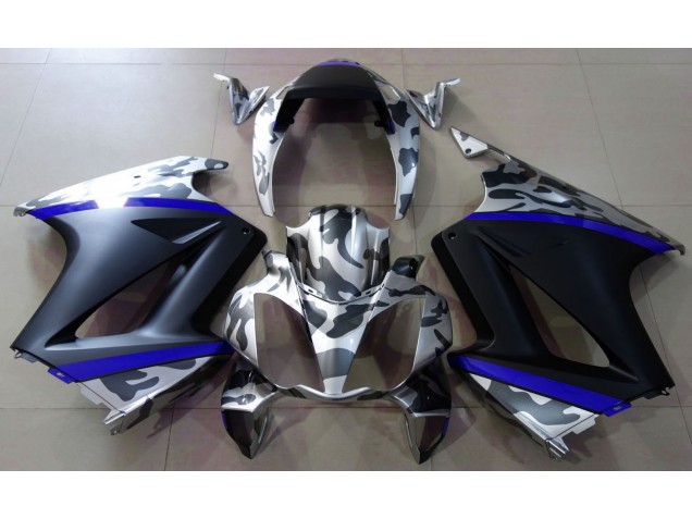2002-2012 Grau Tarnung & Blau Honda VFR800 Motorrad Verkleidungen 2002-2012 Grau Tarnung & Blau Honda VFR800 Motorrad Verkleidungen