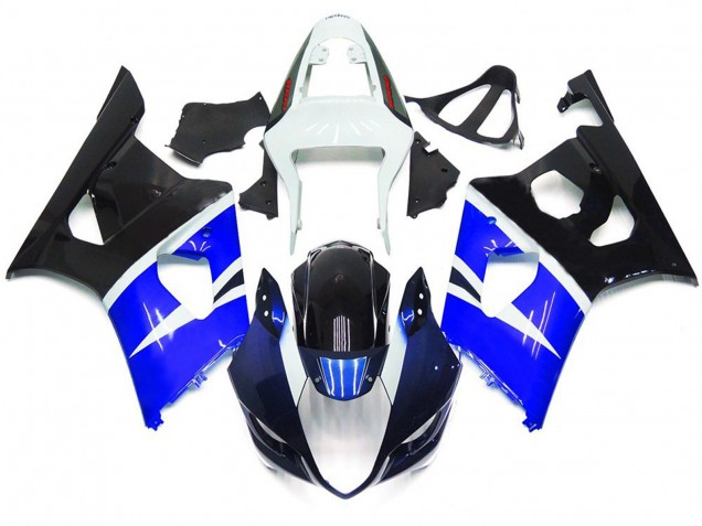 2003-2004 Blau & Schwarz Glänzend Custom Stil Suzuki GSXR 1000 Motorrad Verkleidungen