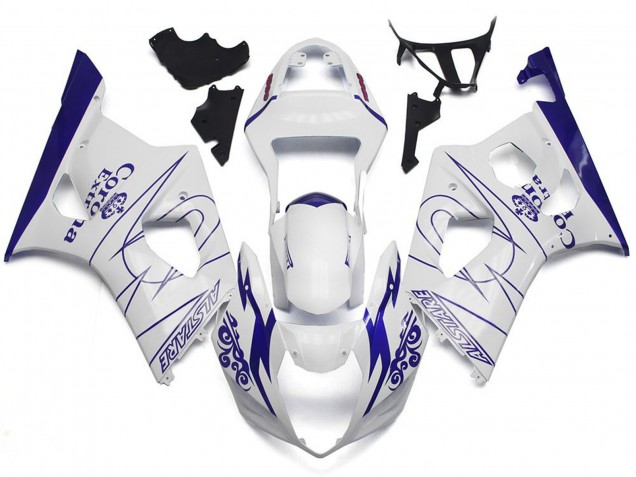 2003-2004 Weiß Corona Benutzerdefinierter Stil Suzuki GSXR 1000 Motorrad Verkleidungen