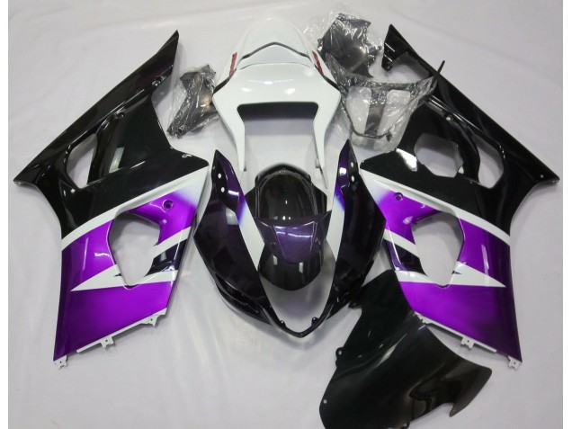 2003-2004 Glanz Lila & Weiß Suzuki GSXR 1000 Motorrad Verkleidungen