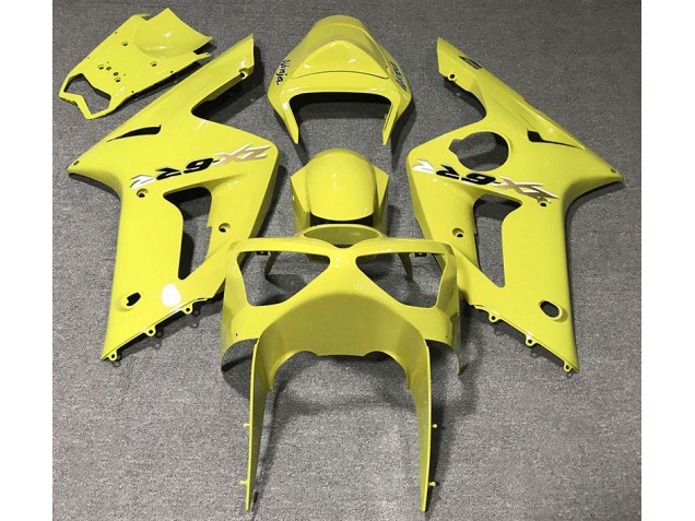2003-2004 Glänzend Gelb Kawasaki ZX6R Motorrad Verkleidungen 2003-2004 Glänzend Gelb Kawasaki ZX6R Motorrad Verkleidungen