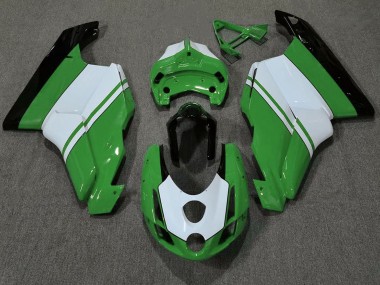 2003-2004 Glänzend Grün & Weiß Ducati 749 999 Motorrad Verkleidungen