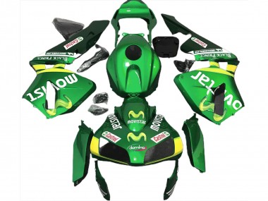 2003-2004 Grün Movistar Honda CBR600RR Motorrad Verkleidungen