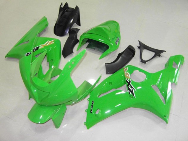 2003-2004 Grün Schwarz Cheq Kawasaki ZX6R Motorrad Verkleidungen