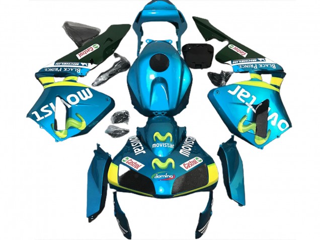 2003-2004 Hellblau Movistar Honda CBR600RR Motorrad Verkleidungen 2003-2004 Hellblau Movistar Honda CBR600RR Motorrad Verkleidungen