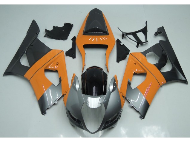 2003-2004 Hellorange Silber & Schwarz Suzuki GSXR 1000 Motorrad Verkleidungen