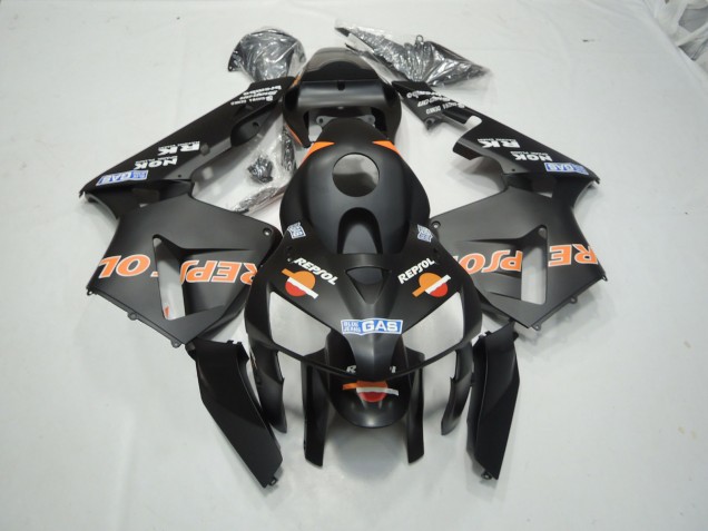 2003-2004 Matt Schwarz Repsol Honda CBR600RR Motorrad Verkleidungen