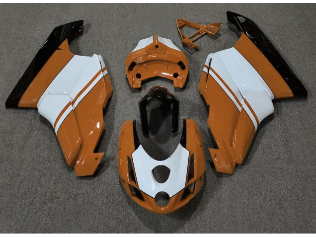 2003-2004 Orange Glänzend & Weiß Ducati 749 999 Motorrad Verkleidungen