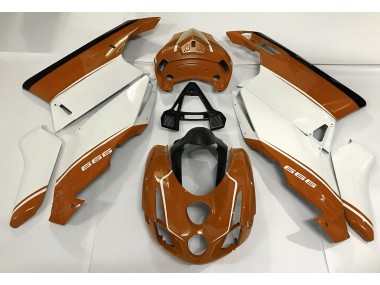 2003-2004 Weiß Orange & Schwarz Ducati 749 999 Motorrad Verkleidungen
