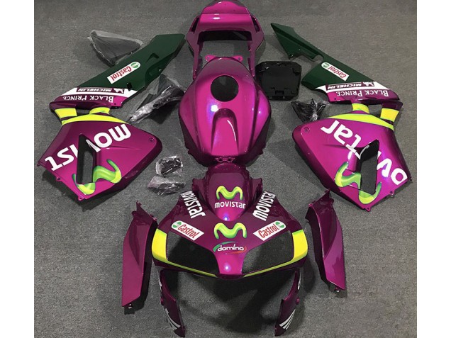 2003-2004 Pink Movistar Honda CBR600RR Motorrad Verkleidungen 2003-2004 Pink Movistar Honda CBR600RR Motorrad Verkleidungen