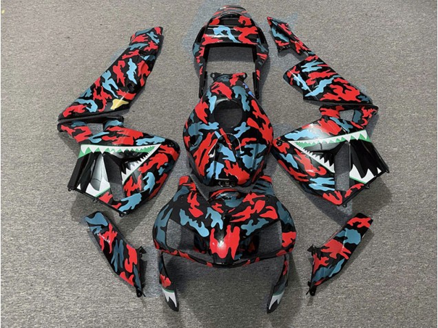 2003-2004 Rot & Blau Tarnung Honda CBR600RR Motorrad Verkleidungen