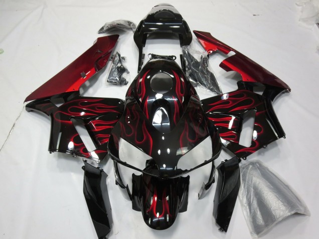 2003-2004 Rot Flamme Honda CBR600RR Motorrad Verkleidungen 2003-2004 Rot Flamme Honda CBR600RR Motorrad Verkleidungen