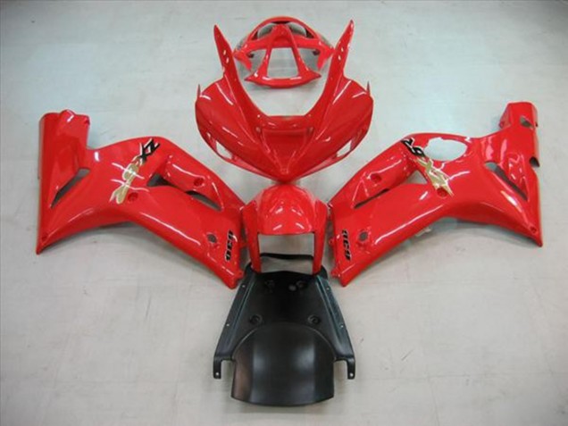 2003-2004 Rot Glänzend Kawasaki ZX6R Motorrad Verkleidungen